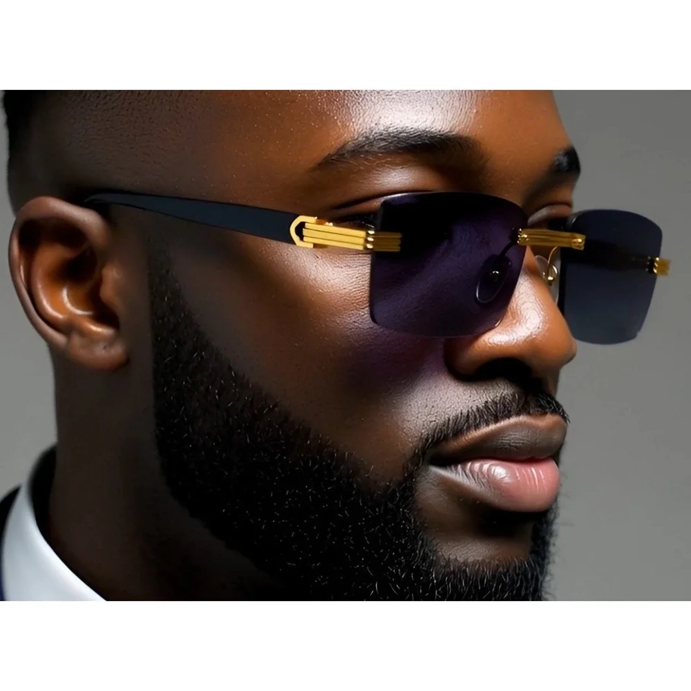 Sunglasses Sophisticated Gangster Style‎ UV400 Protection Dark Black Lens Buffs